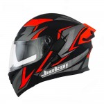 JIEKAI Motorcycle Helmet 902 Lightning Rose Orange Black Motorcycle Uncovered Helmet Flip up Chin Double Visor Full Face New Model with Spoiler