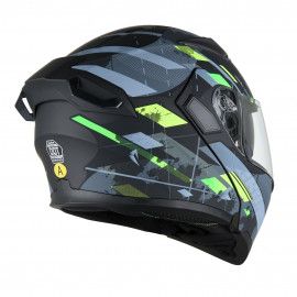 JIEKAI Motorcycle Helmet 902 Camouflage Motorcycle Uncovered Helmet Flip up Chin Double Visor Full Face New Model with Spoiler