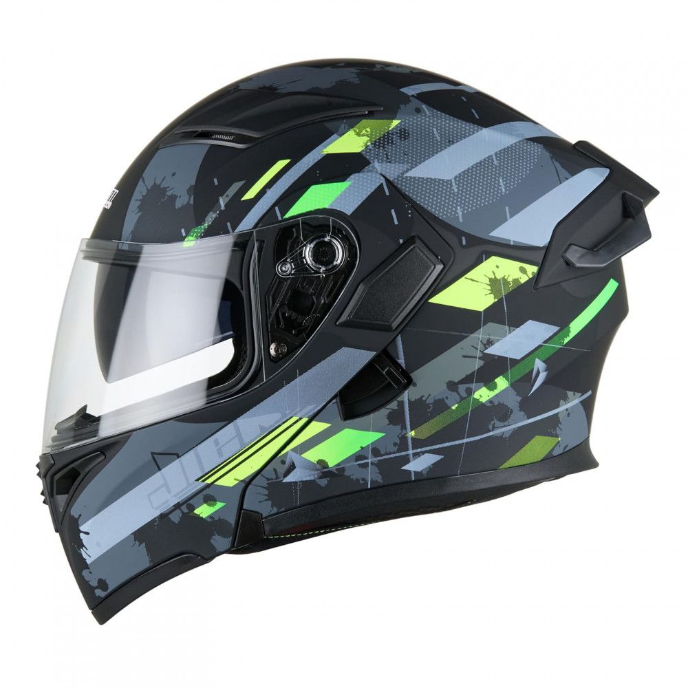 JIEKAI Motorcycle Helmet 902 Camouflage Motorcycle Uncovered Helmet Flip up Chin Double Visor Full Face New Model with Spoiler