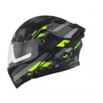 JIEKAI Motorcycle Helmet 902 SPLASH GREEN Motorcycle Uncovered Helmet Flip up Chin Double Visor Full Face New Model with Spoiler DOT Certified