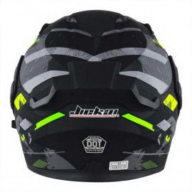 JIEKAI Motorcycle Helmet 902 SPLASH GREEN Motorcycle Uncovered Helmet Flip up Chin Double Visor Full Face New Model with Spoiler DOT Certified