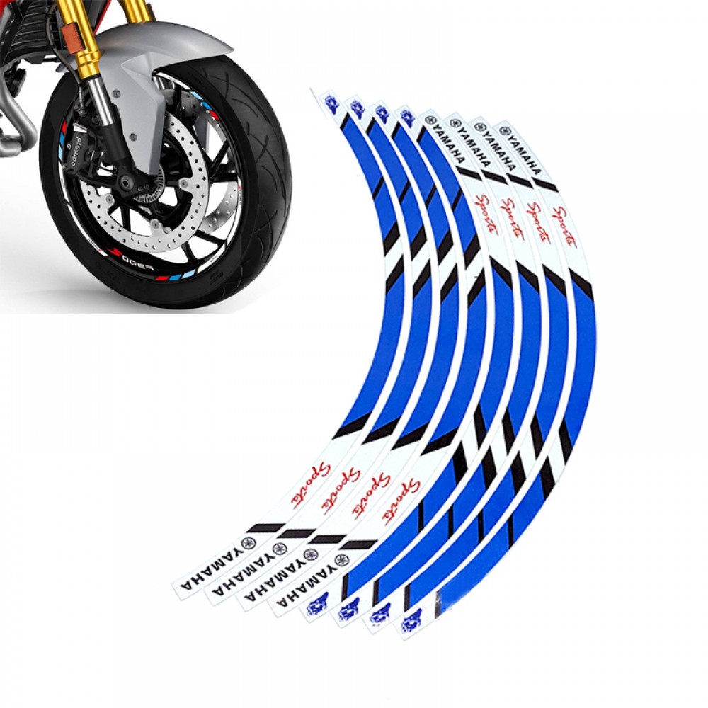 High Quality Motorcycle Tyre Waterproof Wheel Logo Sticker Rim Personality Reflective Stripe Yamaha Rim Sticker