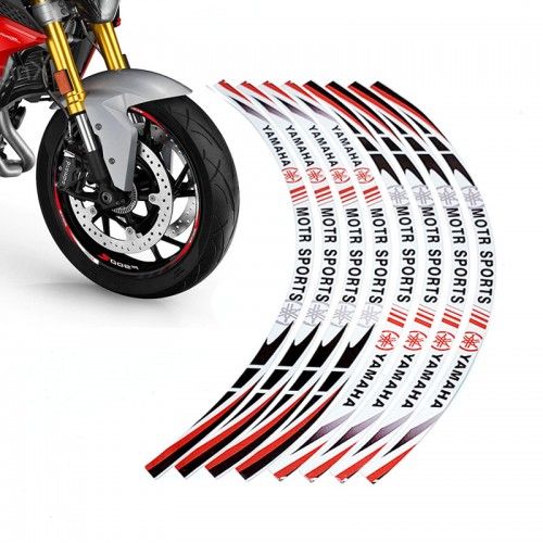 thumbnail image 2 of Motorcycle Wheel Rim Decals - Grey & Reflective White 2-Color Stripe (Style 025) 2 of 6