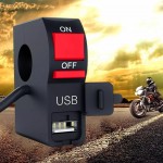 High Quality 2 Amp-5V Universal Motorcycle Handlebar Start Switch On Off Button With USB Charger Headlight Indicator Switch