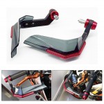 Motorcycle Aluminium Alloy + ABS Plastic Crystal Shade Hand Guard For 7/8 inches Handle Bars Red