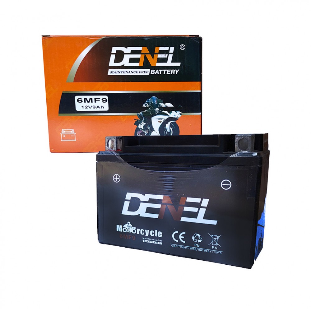 6MF9 DENEL Heavy Duty Dry Battery 9Ah/12V For all Super Bikes, Heavy Bikes