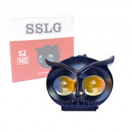 1-PCS of SSLG Shilan OWL EYE LED Long Range Plastic Body OWL Mini Driving Light Dual Colour White Yellow Flasher 20watt