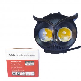 1-PCS of SSLG Shilan OWL EYE LED Long Range Plastic Body OWL Mini Driving Light Dual Colour White Yellow Flasher 20watt