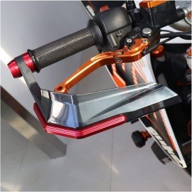Motorcycle Aluminium Alloy + ABS Plastic Crystal Shade Hand Guard For 7/8 inches Handle Bars Red