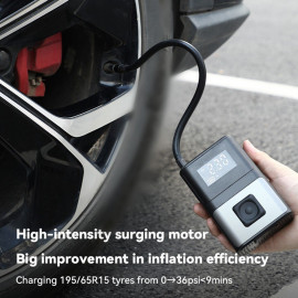 JOHORSE Tyre Inflator – Tire Air Pump – Digital Pressure Gauge – Cordless Battery Portable – Motorcycle Car Ball Bicycle
