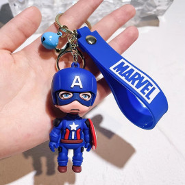 1-PC Marvel Avengers Keychain Superhero Captain America Spidrman Iron Man Silicone Pendant Keyring Kawaii Jewellery Accessories Gift