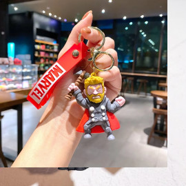 1-PC Marvel Avengers Keychain Superhero Captain America Spidrman Iron Man Silicone Pendant Keyring Kawaii Jewellery Accessories Gift