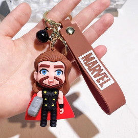1-PC Marvel Avengers Keychain Superhero Captain America Spidrman Iron Man Silicone Pendant Keyring Kawaii Jewellery Accessories Gift
