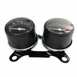  Universal Speedometer RPM Meter Classic Retro Vintage Dual Dial Meter
