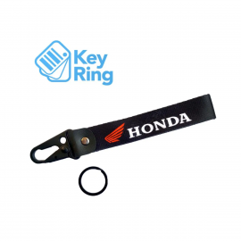 1-PC Motorcycle Collectable Strap Embroidery Keyring Keychain For Honda Yamaha Suzuki Ducati BMW Aprilia Kawasaki Benelli Yari Mitsubish Key Ring Chain Honda Black