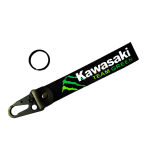 1-PC Motorcycle Collectable Strap Embroidery Keyring Keychain For Honda Yamaha Suzuki Red Ducati BMW Aprilia Kawasaki Benelli Harley Davidson Key Ring Chain Kawasaki Team Green