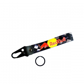 1-PC Motorcycle Collectable Strap Embroidery Keyring Keychain For Honda Yamaha Suzuki Ducati BMW Aprilia Kawasaki Benelli Yari Mitsubish Key Ring Chain RED BULL