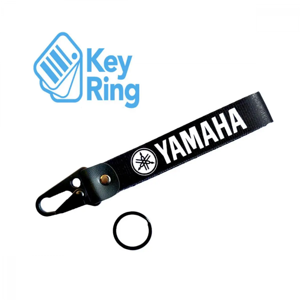 1-PC Motorcycle Collectable Strap Embroidery Keyring Keychain For Yamaha YBR, YBRG, YBZ, YBZ-DX, YD100, R3, R1 Black