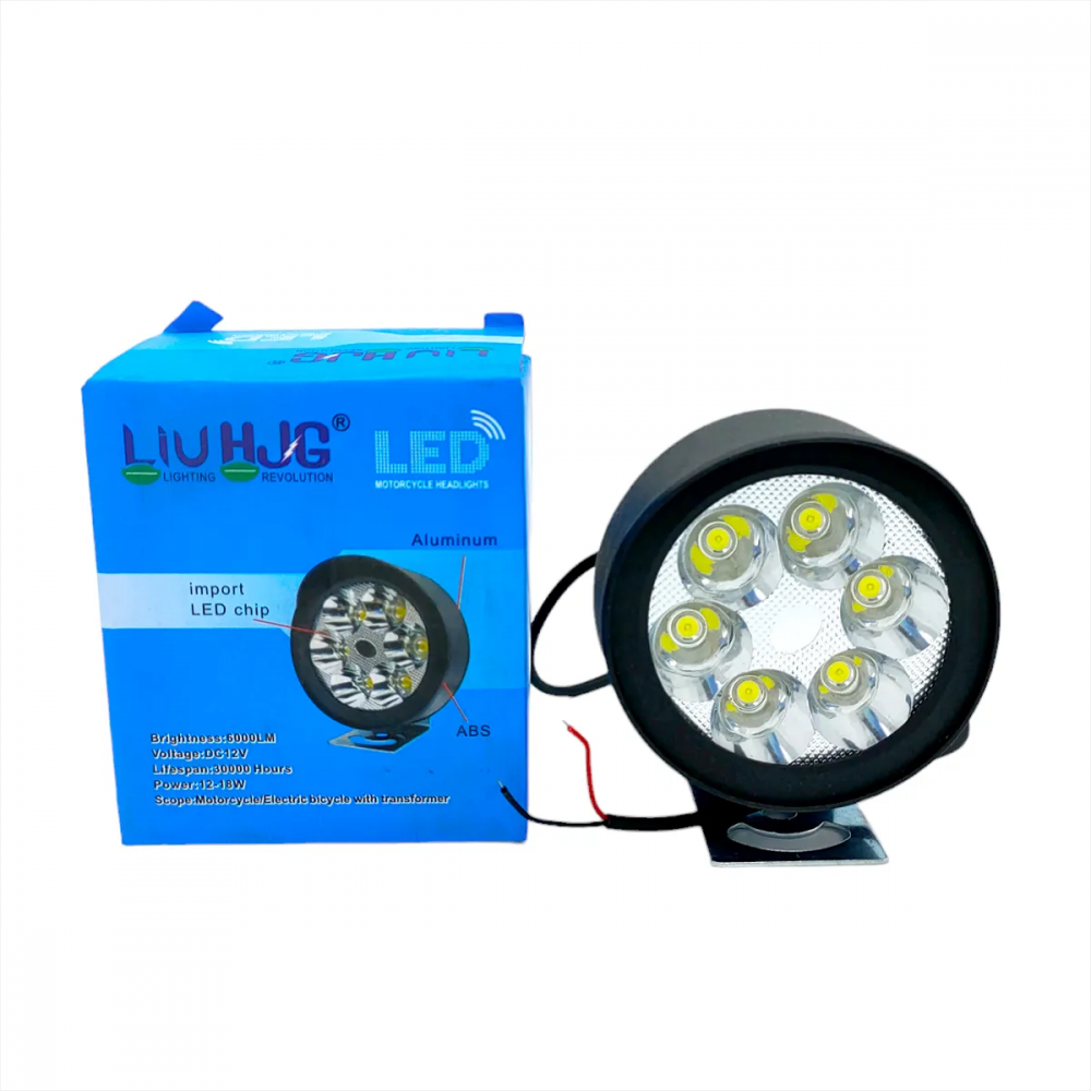 1-PCS of HJG LED Motorcycle External 6-LED 18w lights Lighting Color Cool White