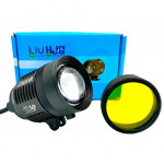 1-PC KZ30 CREE 40W White with Yellow Lens Adjustable Motorcycle LED Headlight Zoom in Out Fog Light