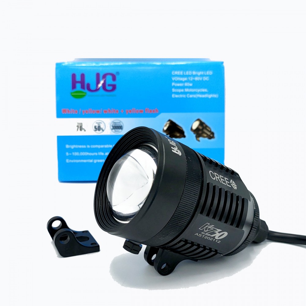 KZ30 CREE 60W Dual Colour 3 Function Adjustable Motorcycle LED Headlight Zoom in Out Fog Light