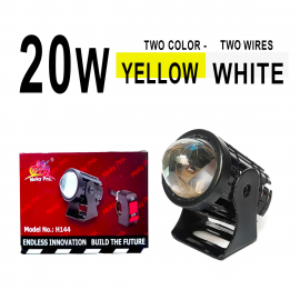 1-PCS MOKYPRO Mini Driving Motorcycle Led Light 20w Dual Tone 2-Wires Fog Led Yellow White Flasher with Button For motorcycle, Car, Jeep