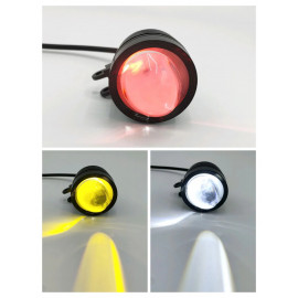 AKE 1-PCS Moto LED T20 White Yellow with RED DRL and Flasher 4 Function Motorcycle Led Light 20w Dual Tone 3-Wires Fog Led For motorcycle, Car, Jeep