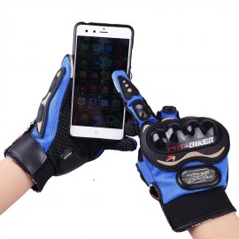  Pro Biker Gloves MCS-01C Mobile Friendly Touch Racing Gloves Blue