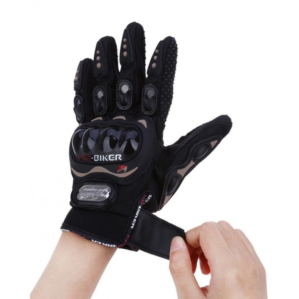  Pro Biker Gloves MCS-01C Mobile Friendly Touch Racing Gloves Black
