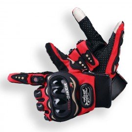  Pro Biker Gloves MCS-01C Mobile Friendly Touch Racing Gloves Red