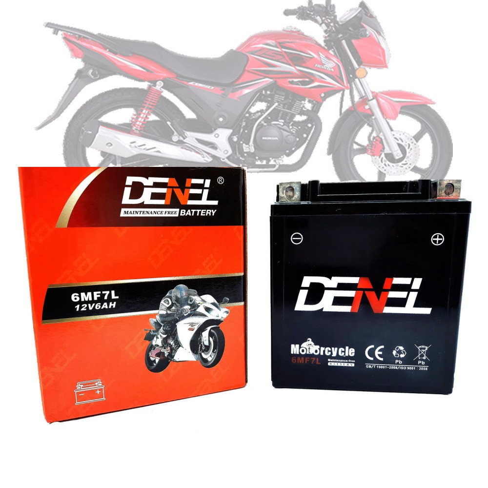 DENEL DRY BATTERY FOR HONDA CB150F, YAMAHA YBR YBRG YBZ DX, SUZUKI GD110, CB125F, GR150