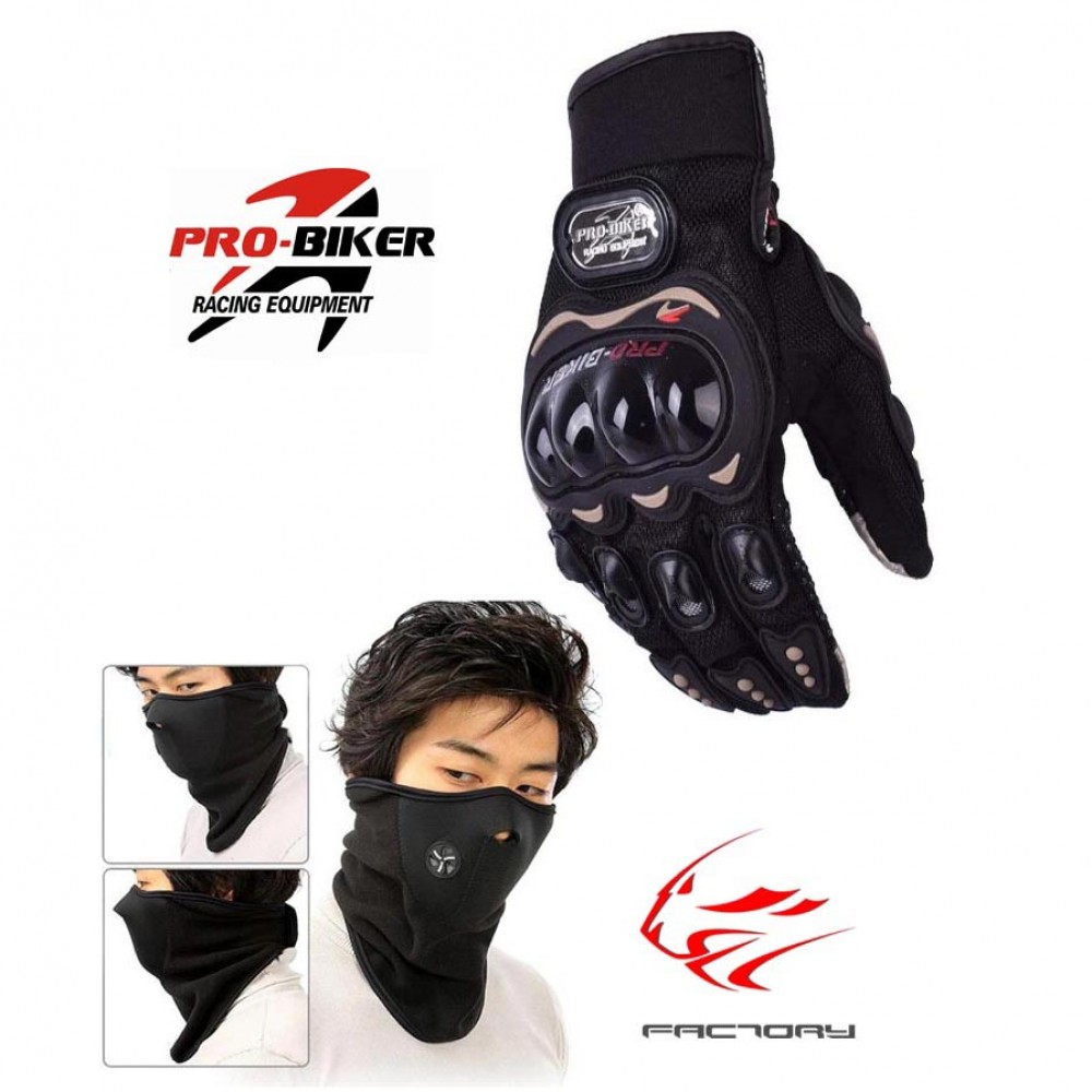 Combo Winter Mask / Gloves - Black