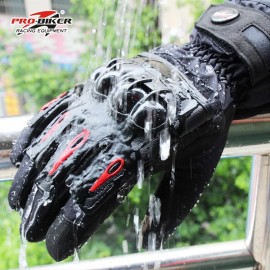 PROBIKER MTV-08 WATERPROOF TOURING WINTER GLOVES - RED BLACK