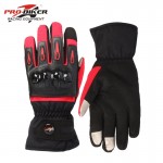 PROBIKER MTV-08 WATERPROOF TOURING WINTER GLOVES - RED BLACK