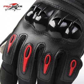 PROBIKER MTV-08 WATERPROOF TOURING WINTER GLOVES - RED BLACK