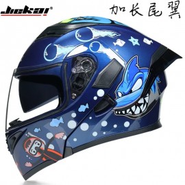 JIEKAI JK-902 SHARK Flip Up DOT Certified Helmet Gloss Blue