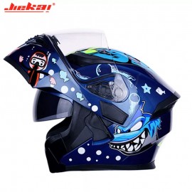 JIEKAI JK-902 SHARK Flip Up DOT Certified Helmet Gloss Blue