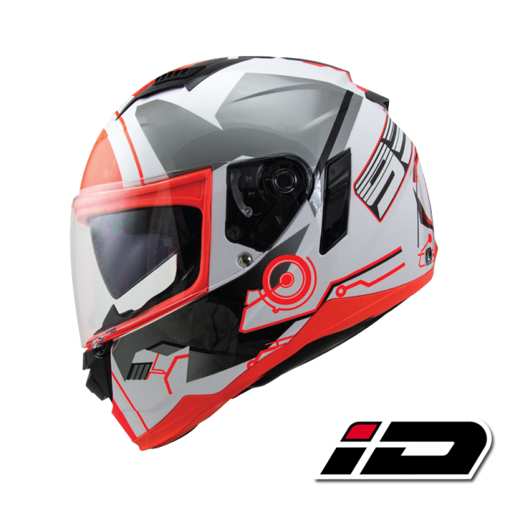 ID HELMET SPYDER D2 WHITE CHROME VISOR