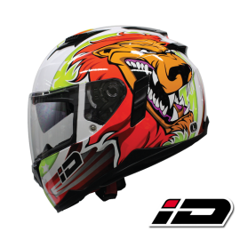 ID HELMET SPYDER D7 WHITE CHROME VISOR