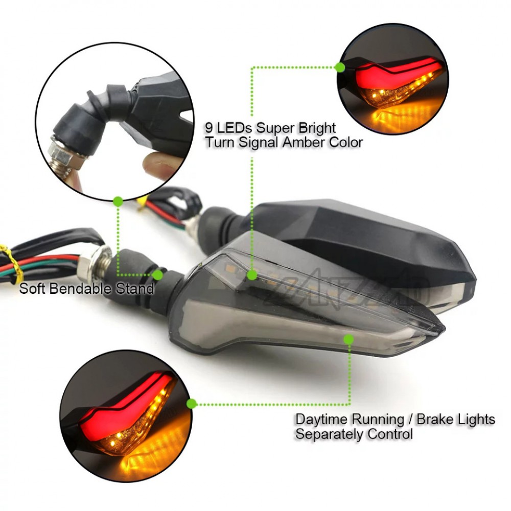 L-Shape Dual LED Running Indicators - Red