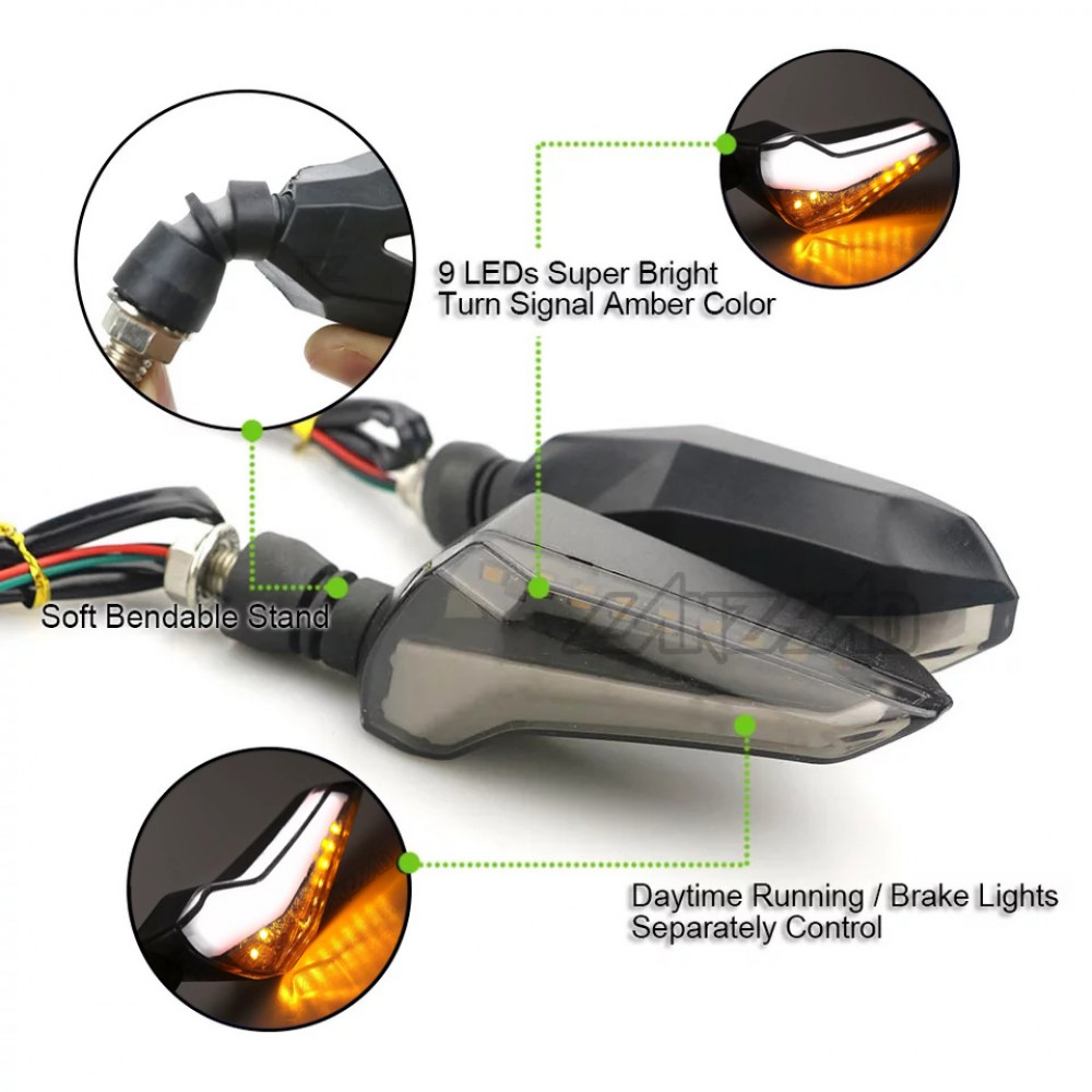 L-Shape Dual LED Running Indicators - White