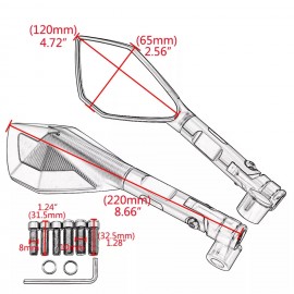 Aluminium CNC Mirrors CF Universal