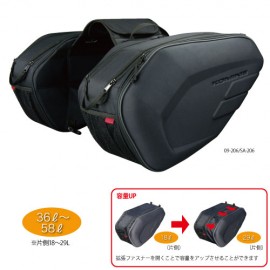 Pair of Komine Saddle Bags with Rain Covers