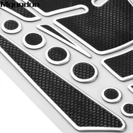 Motorcycle 3D Fuel Tank Pad Black Dotted with Silver