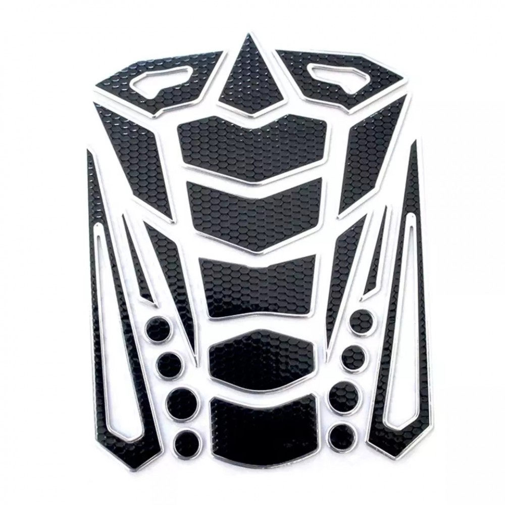 SPIRAL FISHBONE 3D TANKPAD BLACK WITH SILVER 