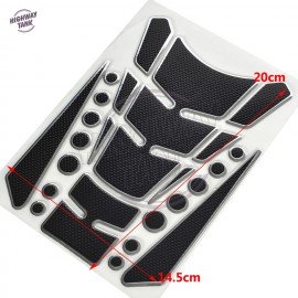 Motorcycle 3D Fuel Tank Pad Black Dotted with Silver