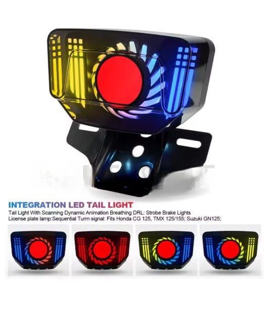NEW Lava RGB Honda LED Smoke Back Light Tail Light with Indicators Turn Signal Fancy Sporty For Honda CD70 &amp; CG125