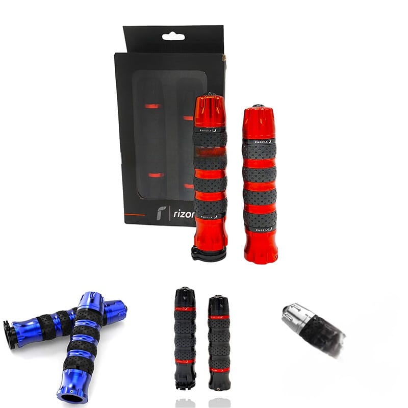 New Universal CNC Aluminum Rubber Rizoma Motorcycle Handle Grips Honda Suzuki Yamaha R033