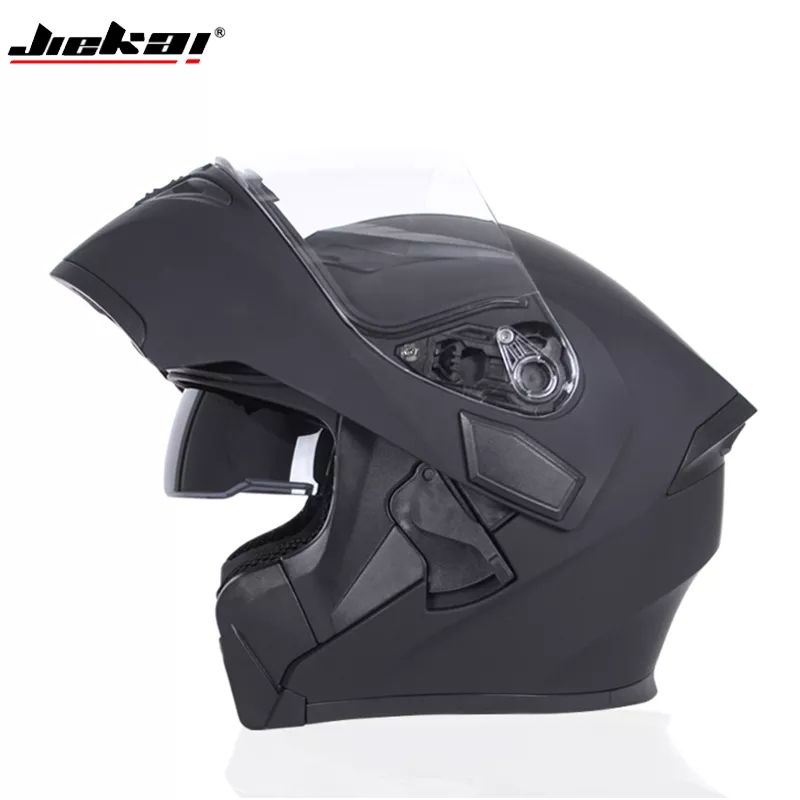 JIEKAI JK-902 Matt Black Flip Up DOT Certified Racing Helmet