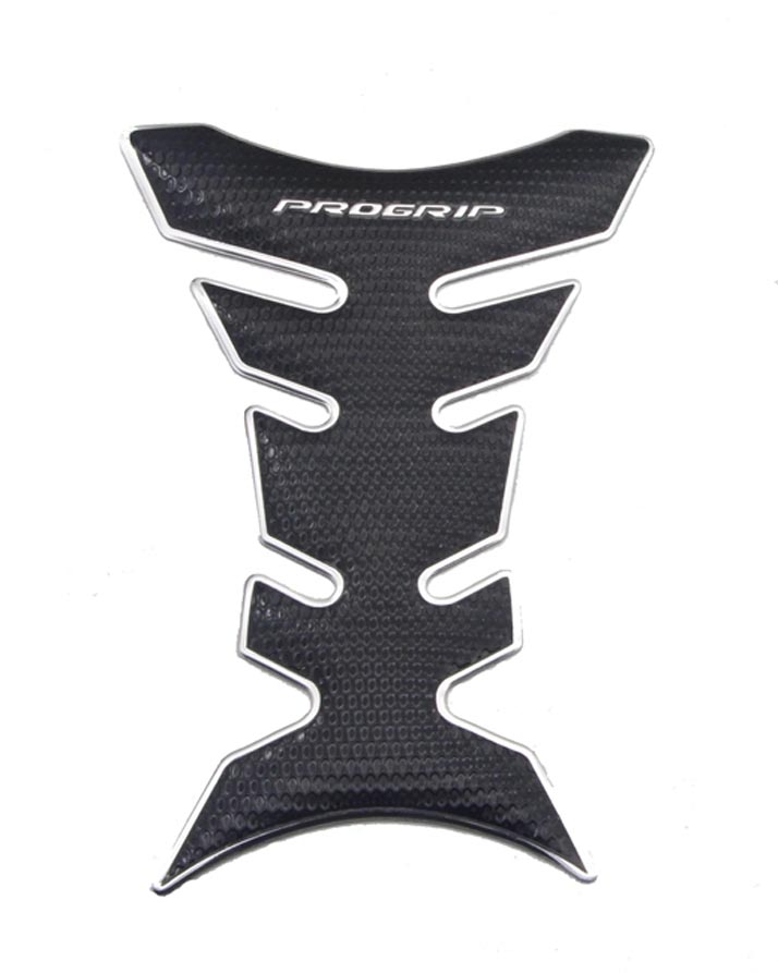 Carbon Fiber With Silver Outline Tank Pad
